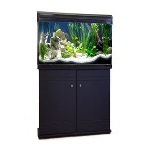 Fish Tank with Cabinet and LED Lighting Black or White - 4 sizes